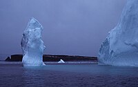 IJsbergen in Conception Bay, vlak bij Bell Island