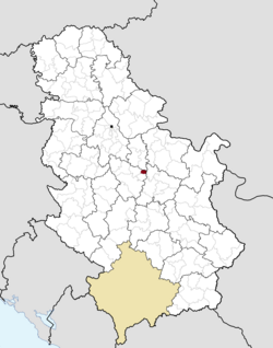 Location of the municipality of Lapovo within Serbia