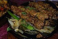 Seekh kebab (minced meat on skewers), a famous Pakistani food specialty