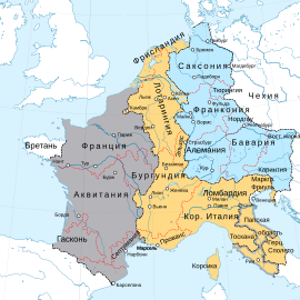  Западно-Франкское королевство по Верденскому миру 843 года