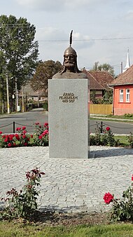 Árpád's bust in Bereni (Székelybere, Romania)