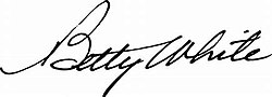 Betty Whites signatur