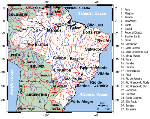 Map of Brazil