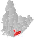 Kart over Kristiansand