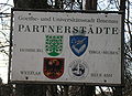 Partnership shield in Ilmenau, Germany