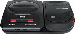 Sega Mega CD II liitettynä Mega Driveen