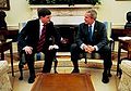 Premier Jan Peter Balkenende bezoekt president George W. Bush in het Witte Huis, 16 maart 2004