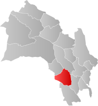 Kart som viser Flesberg kommune.