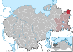 Läget för kommunen Passee i Landkreis Nordwestmecklenburg