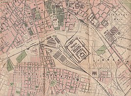 Stadtplan von 1900 Vorstädte am südl. Gürtel, mit den Gemeindebezirken: Wieden (IV), Favoriten (X), Simmering (XI)