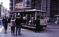 A cable car being turned around at the end of the line, August 1964.