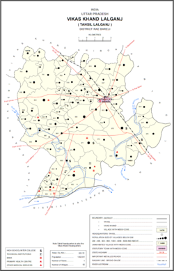 Map showing Maidemau (#847) in Lalganj CD block