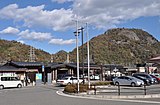 大月駅から見た岩殿山（2017年11月16日撮影）