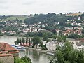 Passau: l'Inn ('n alt) el se sböta 'ndèl Danubio