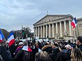 Passage de la manifestation pour la République et contre l'antisémitisme devant le Palais Bourbon (siège de l'Assemblée nationale) le 12 novembre 2023