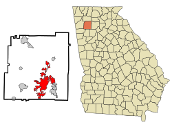 Location in Bartow County, Georgia