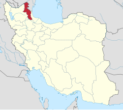 Location of Ardabil province in Iran