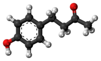 Ball-and-stick model of raspberry ketone