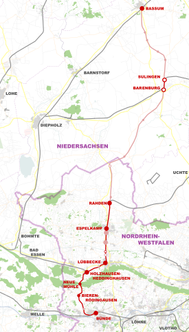 Line between Bassum and Bünde