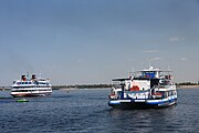 Cruise ships on the Volga River.Russia