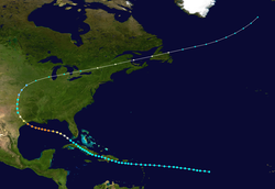 Trajectoire del'ouragan de Galveston