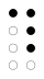 ⠹ (braille pattern dots-1456)