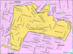 Census Bureau map of Westwood, New Jersey