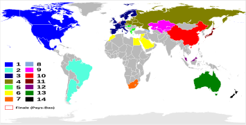 Carte ligues de la Coupe du monde de saut d'obstacles 2011-2012.