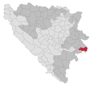 Lage der Gemeinde Rudo in Bosnien und Herzegowina (anklickbare Karte)