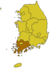 Чолла-Намдо на карте Южной Кореи