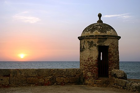 Sentinelbudo en la Kastelo San Felipe de Barajas (Cartagena de Indias).