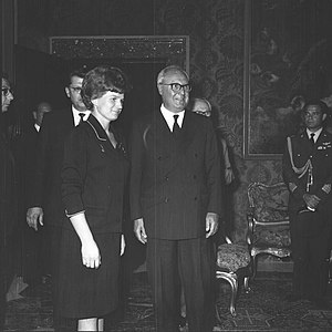 Valentina Terexkova Giuseppe Saragatekin, Italiar Errepublikako lehendakariarekin, 1967