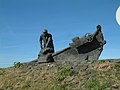 Monument voor de schipper Arie Evegroen bij Groenendijk