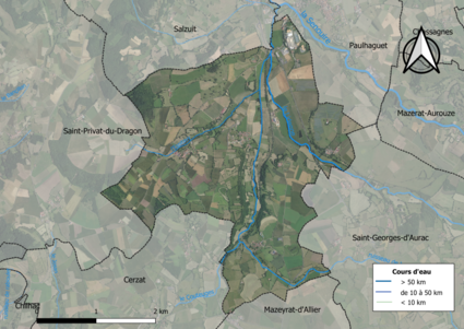 Vue aérienne du territoire communal.