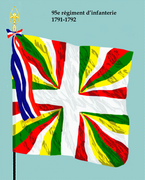 Drapeau du 95e régiment d'infanterie de ligne de 1791 à 1793