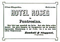 Annonce für das Hotel Roseg 1876