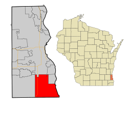 Location of Oak Creek, Wisconsin