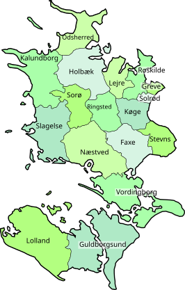 Kaart van Sjælland