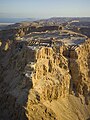 Image 10An aerial view of Masada in the Judaean Desert, with the Dead Sea and Jordan in the distance