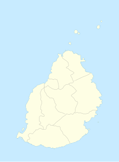 Mapa konturowa Mauritiusa, w centrum znajduje się punkt z opisem „Port Louis”