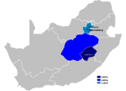 Aire de diffusion du sotho du Sud.