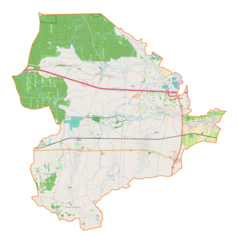 Mapa konturowa gminy Świlcza, na dole nieco na lewo znajduje się punkt z opisem „Błędowa Zgłobieńska”