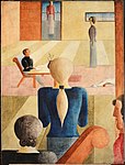 Oskar Schlemmer: Frauenschule (1930), olja på duk, 119x90, beslagtagen 27 augusti 1937 på Württembergische Staatsgalerie i Stuttgart och visad på EK i Hamburg 1938. Förvärvades i juli 1940 ur en statlig depå av konsthandlare Bernhard A. Böhmer för 20 dollar och i utbyte mot Carl Gustav Carus målning Heimkehr der Mönche ins Kloster (1816–1818). Återfanns i Böhmers kvarlåtenskap i maj 1945. Idag på Kulturhistorisches Museum i Rostock.