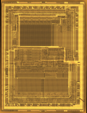 Die-shot van een Intel D8742 USB-Microcontroller.