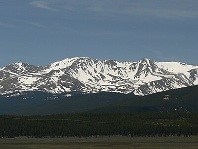 Mount Massive in the Sawatch Range of Colorado is the second highest summit of the Rocky Mountains.