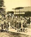 The Emperor Duy Tân on a litter, probably on the occasion of the coronation celebrations, 1907