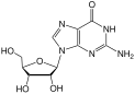 Chemical structure of guanosine