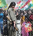 Kurdish PKK fighter holding an AK-63