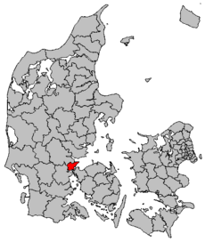 Kart som viser Fredericia kommune.