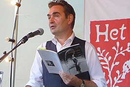 Menno Wigman op het poëziefestival Het Tuinfeest in Deventer, 6 augustus 2016